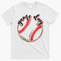 Game Day Baseball Life Softball Life Mom Mothers Day Leopard T-Shirt