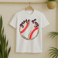 Game Day Baseball Life Softball Life Mom Mothers Day Leopard T-Shirt