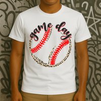 Game Day Baseball Life Softball Life Mom Mothers Day Leopard T-Shirt