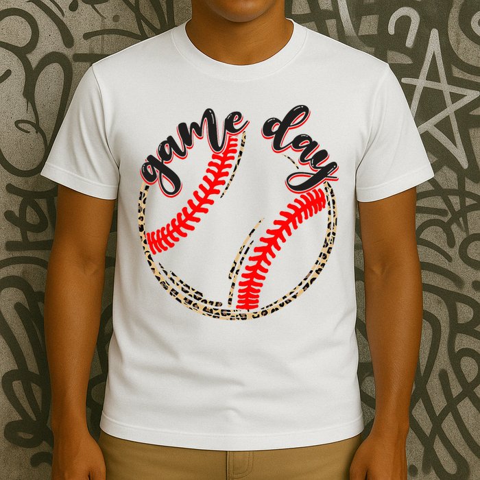 Game Day Baseball Life Softball Life Mom Mothers Day Leopard T-Shirt