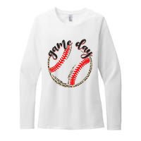 Game Day Baseball Life Softball Life Mom Mothers Day Leopard Womens CVC Long Sleeve Shirt