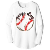 Game Day Baseball Life Softball Life Mom Mothers Day Leopard Women's Perfect Tri Tunic Long Sleeve Shirt