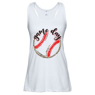 Game Day Baseball Life Softball Life Mom Mothers Day Leopard Ladies Essential Flowy Tank