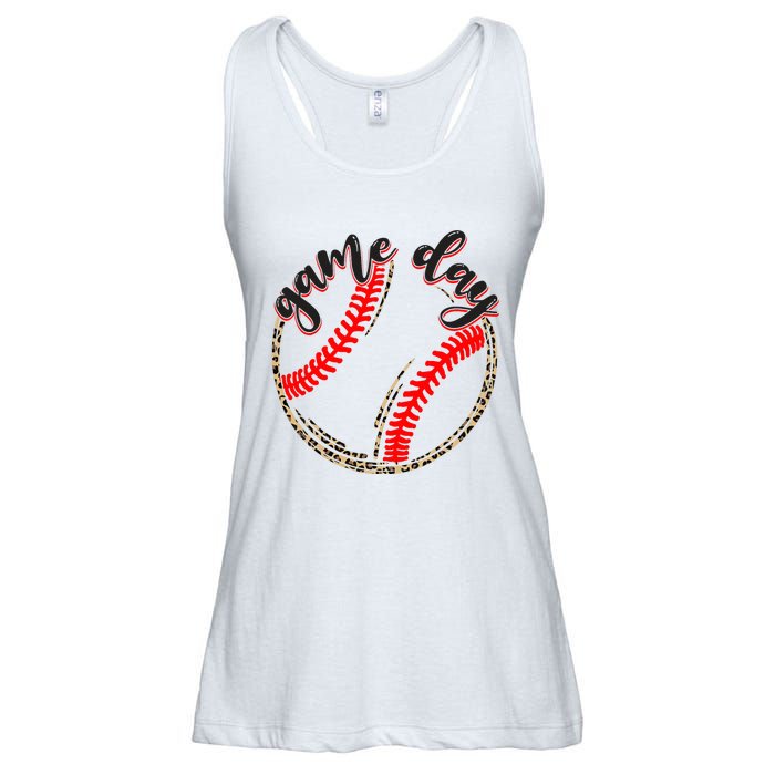 Game Day Baseball Life Softball Life Mom Mothers Day Leopard Ladies Essential Flowy Tank