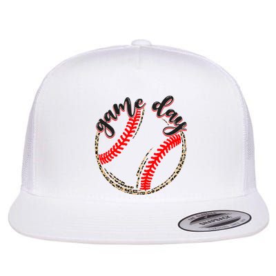 Game Day Baseball Life Softball Life Mom Mothers Day Leopard Flat Bill Trucker Hat