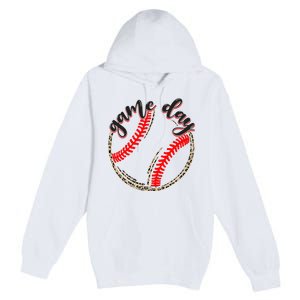 Game Day Baseball Life Softball Life Mom Mothers Day Leopard Premium Pullover Hoodie