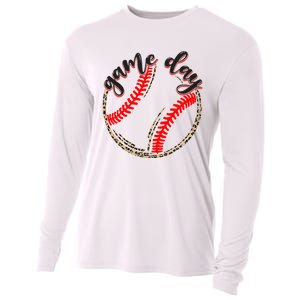 Game Day Baseball Life Softball Life Mom Mothers Day Leopard Cooling Performance Long Sleeve Crew