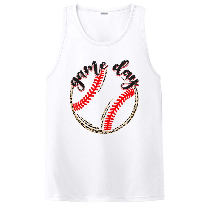 Game Day Baseball Life Softball Life Mom Mothers Day Leopard PosiCharge Competitor Tank