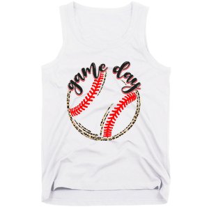 Game Day Baseball Life Softball Life Mom Mothers Day Leopard Tank Top