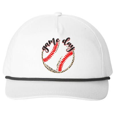 Game Day Baseball Life Softball Life Mom Mothers Day Leopard Snapback Five-Panel Rope Hat