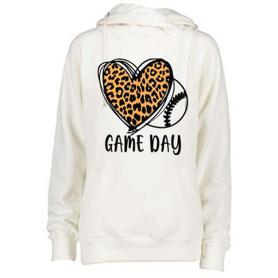 Game Day Baseball Life Softball Life Leopard Mothers Day Mom Womens Funnel Neck Pullover Hood