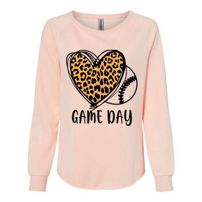 Game Day Baseball Life Softball Life Leopard Mothers Day Mom Womens California Wash Sweatshirt