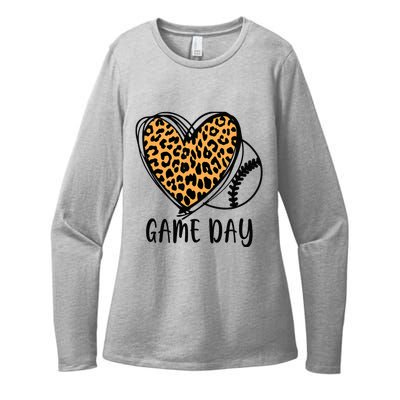 Game Day Baseball Life Softball Life Leopard Mothers Day Mom Womens CVC Long Sleeve Shirt