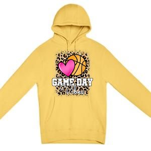 Game Day Basketball Leopard Print Women Girls Basketball Premium Pullover Hoodie