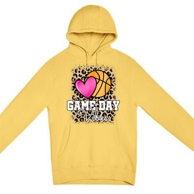 Game Day Basketball Leopard Print Women Girls Basketball Premium Pullover Hoodie