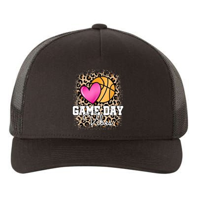 Game Day Basketball Leopard Print Women Girls Basketball Yupoong Adult 5-Panel Trucker Hat