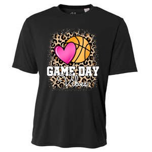 Game Day Basketball Leopard Print Women Girls Basketball Cooling Performance Crew T-Shirt