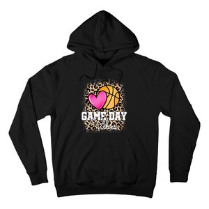 Game Day Basketball Leopard Print Women Girls Basketball Hoodie