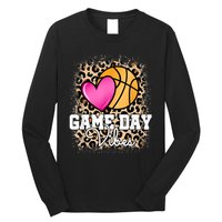 Game Day Basketball Leopard Print Women Girls Basketball Long Sleeve Shirt