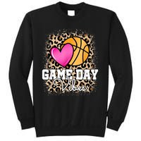 Game Day Basketball Leopard Print Women Girls Basketball Sweatshirt