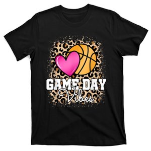 Game Day Basketball Leopard Print Women Girls Basketball T-Shirt