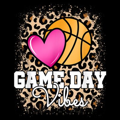 Game Day Basketball Leopard Print Women Girls Basketball T-Shirt