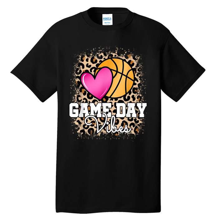 Game Day Basketball Leopard Print Women Girls Basketball Tall T-Shirt