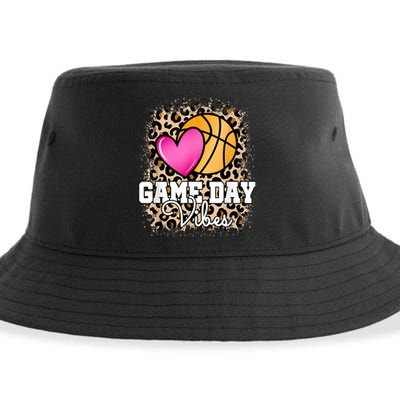 Game Day Basketball Leopard Print Women Girls Basketball Sustainable Bucket Hat