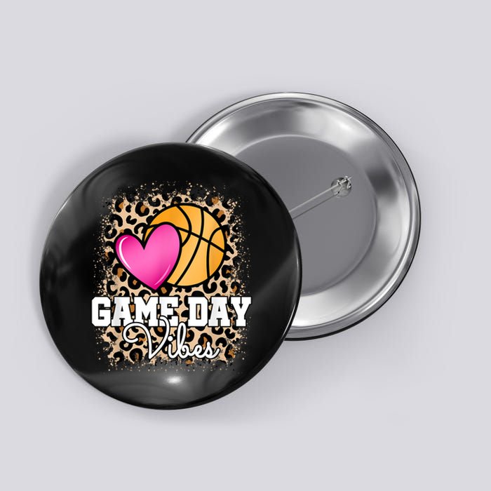 Game Day Basketball Leopard Print Women Girls Basketball Button