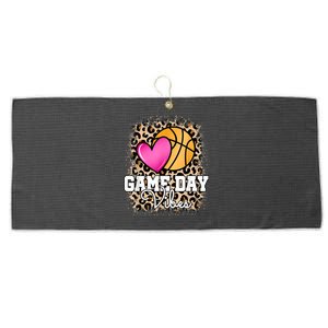 Game Day Basketball Leopard Print Women Girls Basketball Large Microfiber Waffle Golf Towel