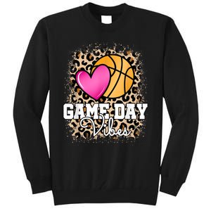 Game Day Basketball Leopard Print Women Girls Basketball Tall Sweatshirt