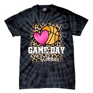 Game Day Basketball Leopard Print Women Girls Basketball Tie-Dye T-Shirt