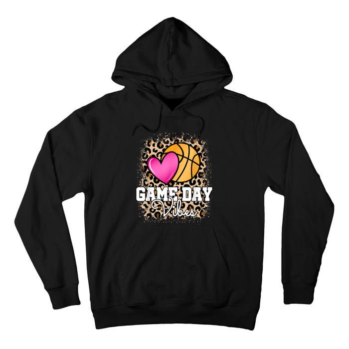 Game Day Basketball Leopard Print Women Girls Basketball Tall Hoodie