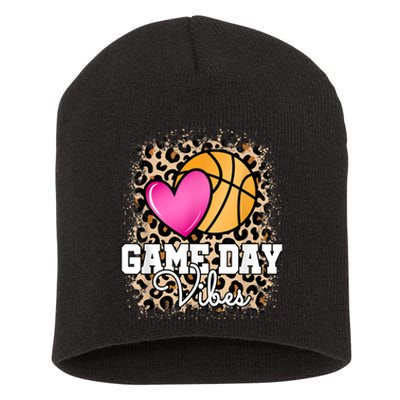 Game Day Basketball Leopard Print Women Girls Basketball Short Acrylic Beanie