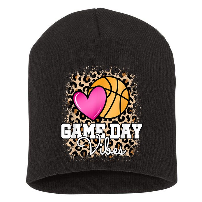 Game Day Basketball Leopard Print Women Girls Basketball Short Acrylic Beanie