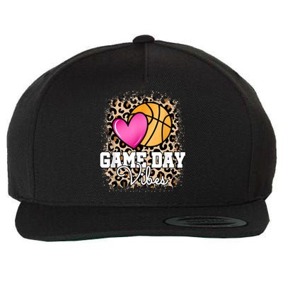 Game Day Basketball Leopard Print Women Girls Basketball Wool Snapback Cap