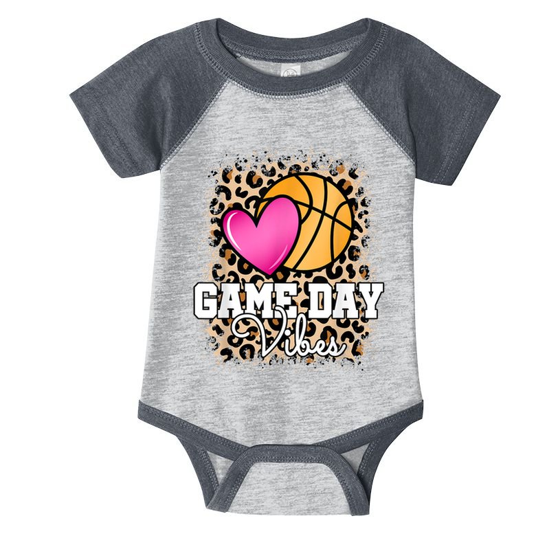 Game Day Basketball Leopard Print Women Girls Basketball Infant Baby Jersey Bodysuit