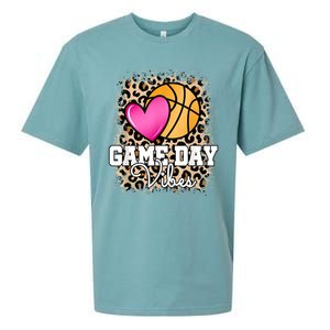 Game Day Basketball Leopard Print Women Girls Basketball Sueded Cloud Jersey T-Shirt