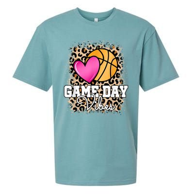 Game Day Basketball Leopard Print Women Girls Basketball Sueded Cloud Jersey T-Shirt