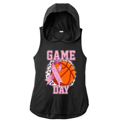 Game Day Breast Cancer Awareness Basketball Tackle Cancer Ladies PosiCharge Tri-Blend Wicking Draft Hoodie Tank