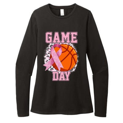 Game Day Breast Cancer Awareness Basketball Tackle Cancer Womens CVC Long Sleeve Shirt