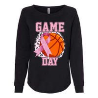 Game Day Breast Cancer Awareness Basketball Tackle Cancer Womens California Wash Sweatshirt