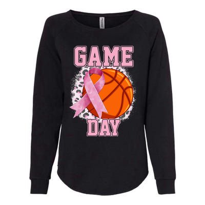 Game Day Breast Cancer Awareness Basketball Tackle Cancer Womens California Wash Sweatshirt