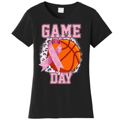 Game Day Breast Cancer Awareness Basketball Tackle Cancer Women's T-Shirt