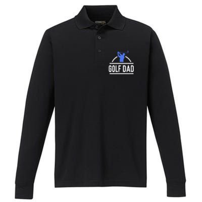 Golf Dad Best Dad By Par Gift For Dad Father's Day Performance Long Sleeve Polo