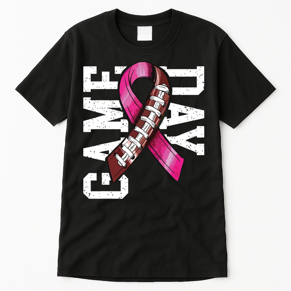 Game Day Breast Cancer Awareness Pink Football Ribbon Tall T-Shirt