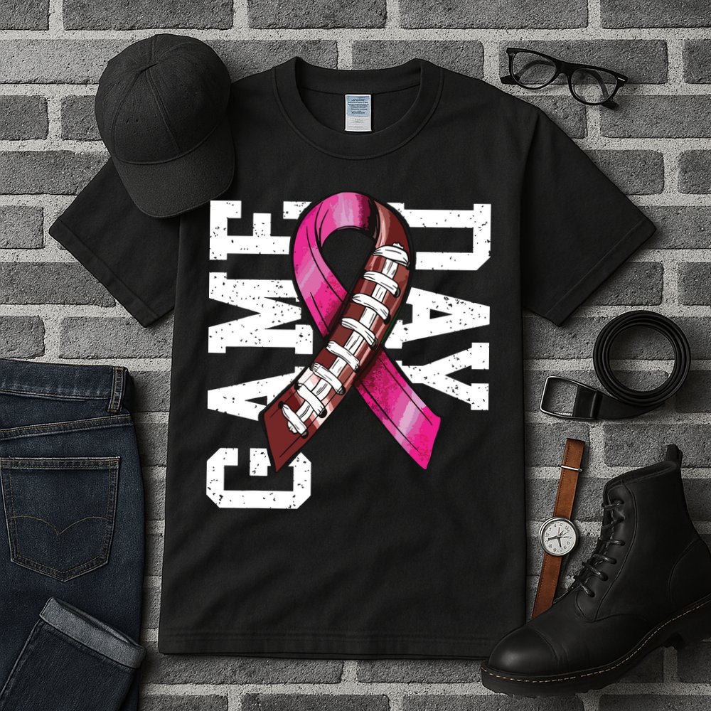 Game Day Breast Cancer Awareness Pink Football Ribbon Tall T-Shirt
