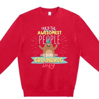 Groundhog Day Birthday 2021 Groundhog Lovers Gifts Premium Crewneck Sweatshirt