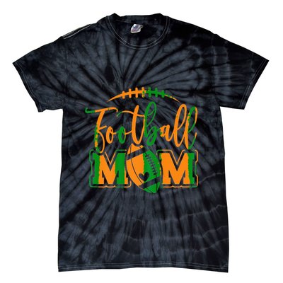 Game Day Black And Orange High School Football Football Mom Tie-Dye T-Shirt