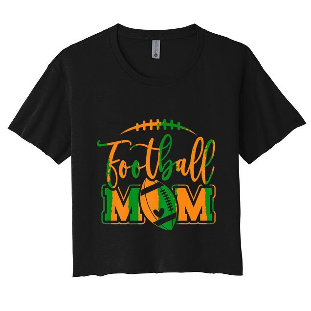 Game Day Black And Orange High School Football Football Mom Crop Top